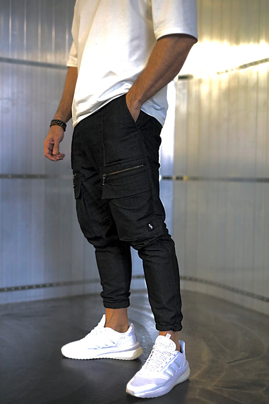TB1.0 Rebell -  Joggerstyle-Jeans mit Frontcargotaschen und Zipperbags