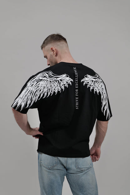 BS "ASCENDER" - Heavy Oversizedshirt mit Flügelmotiv/Ärmelbackprint - theblessed