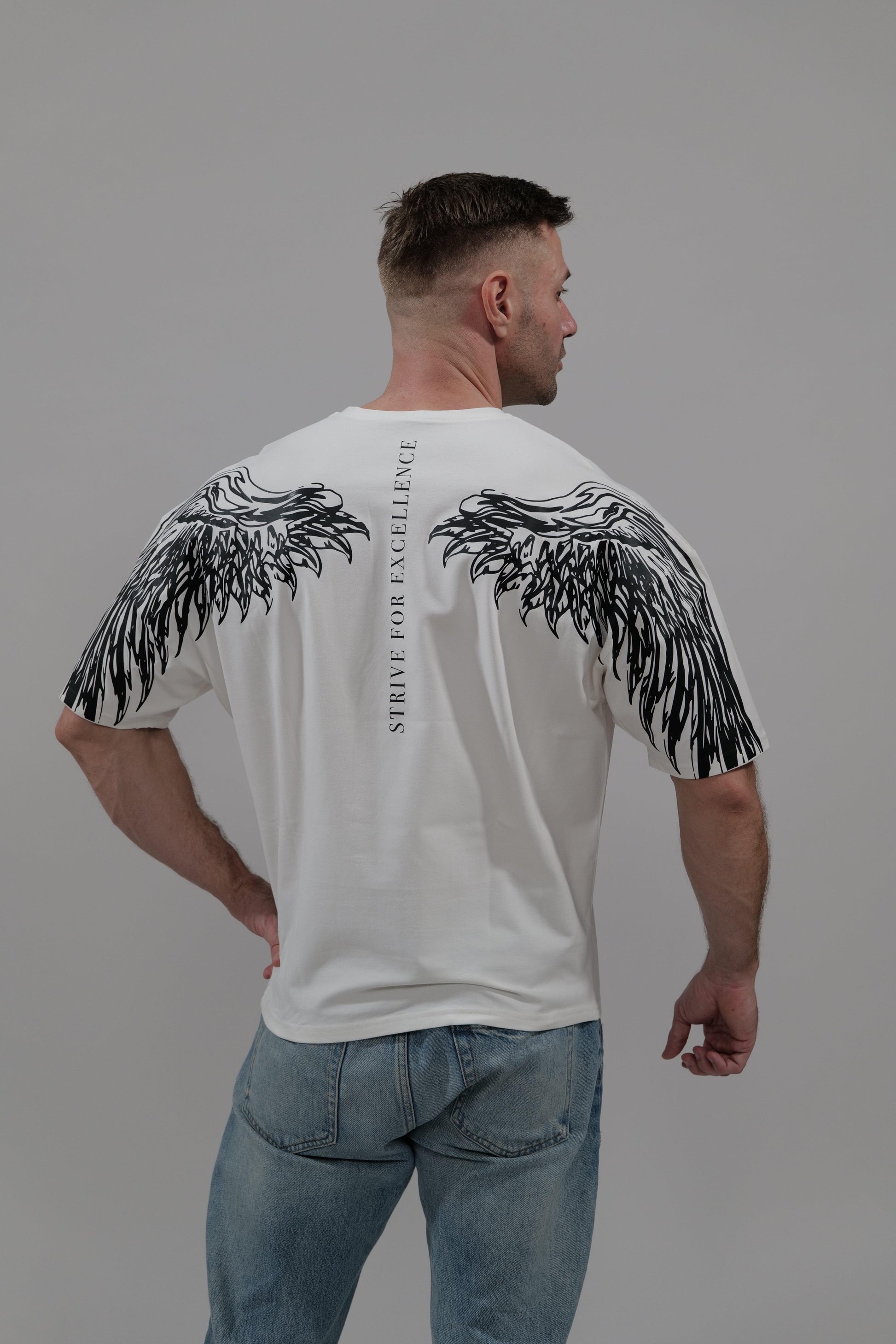 BS "ASCENDER" - Heavy Oversizedshirt mit Flügelmotiv/Ärmelbackprint - theblessed