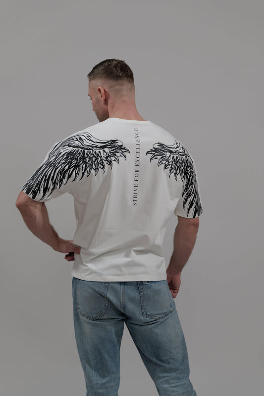 BS "ASCENDER" - Heavy Oversizedshirt mit Flügelmotiv/Ärmelbackprint - theblessed