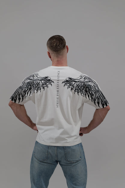 BS "ASCENDER" - Heavy Oversizedshirt mit Flügelmotiv/Ärmelbackprint - theblessed